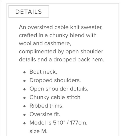 All Saints Wool Cashmere Chunky Cable Knit Sweater - Picture 7 of 8